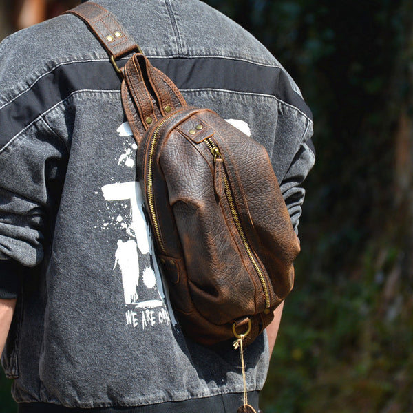 Taiwan Lee Kee Leather Goods Lee Kee original handmade genuine leather dumpling shell type zipper cowhide satchel No. 0888 first layer cowhide bag leather original handmade genuine leather leather goods