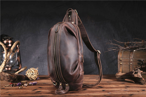 Taiwan Lee Kee Leather Goods Lee Kee original handmade genuine leather dumpling shell type zipper cowhide satchel No. 0888 first layer cowhide bag leather original handmade genuine leather leather goods