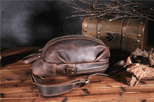 Taiwan Lee Kee Leather Goods Lee Kee original handmade genuine leather dumpling shell type zipper cowhide satchel No. 0888 first layer cowhide bag leather original handmade genuine leather leather goods