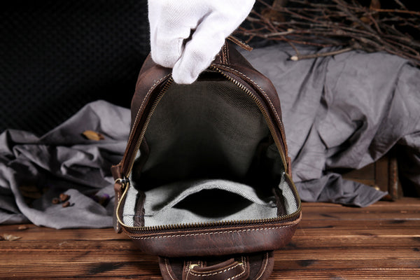 Taiwan Lee Kee Leather Goods Lee Kee original handmade genuine leather dumpling shell type zipper cowhide satchel No. 0888 first layer cowhide bag leather original handmade genuine leather leather goods