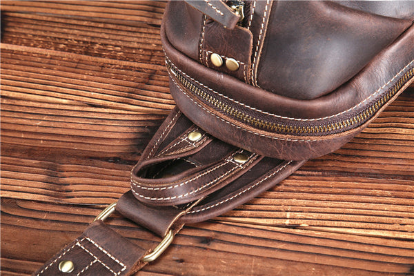 Taiwan Lee Kee Leather Goods Lee Kee original handmade genuine leather dumpling shell type zipper cowhide satchel No. 0888 first layer cowhide bag leather original handmade genuine leather leather goods