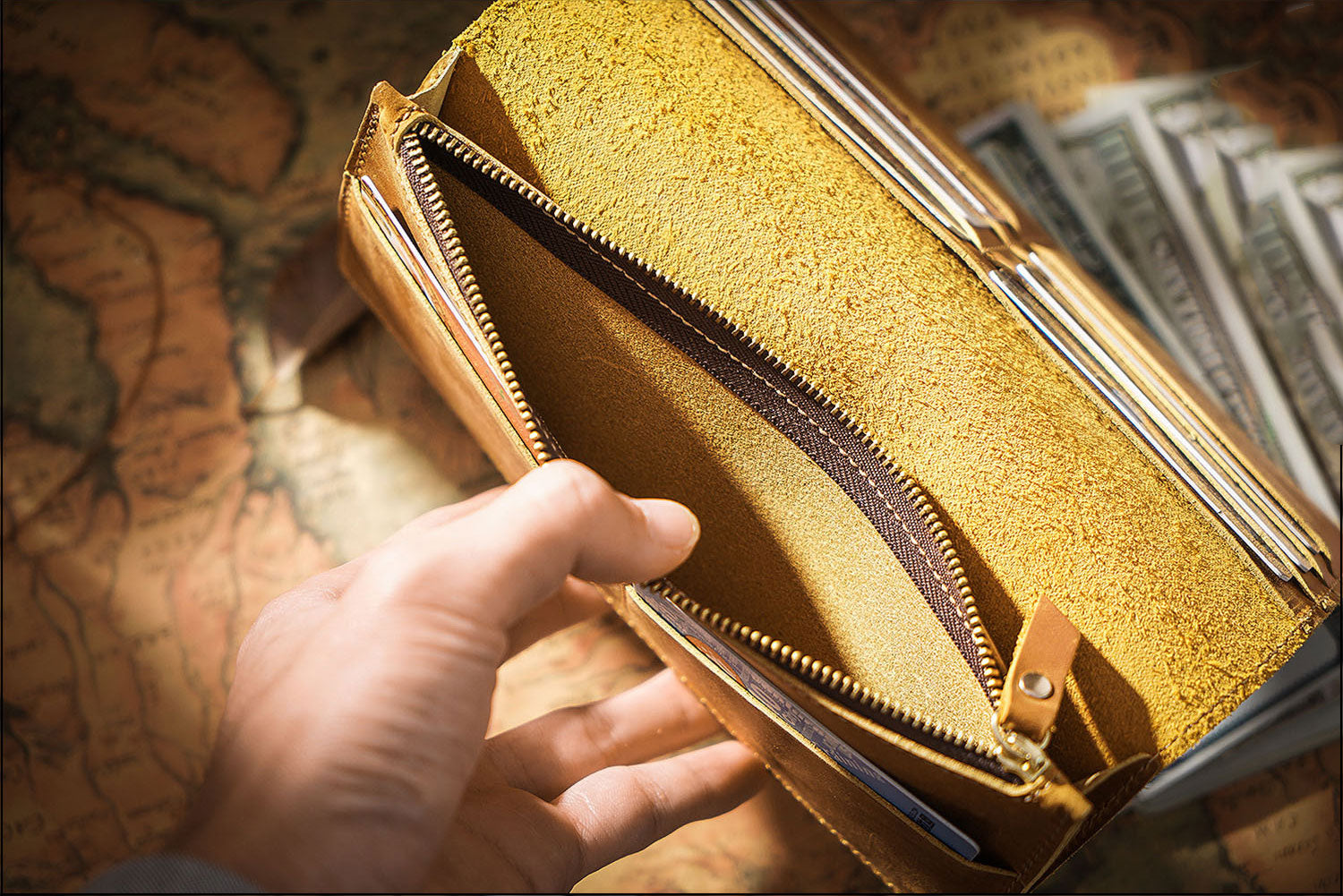 Taiwan Lee Kee Leather Goods Lee Kee Original Genuine Leather Handmade 20% Off Simple Multi-Card Slot Zipper Wallet No. 116 First Layer Cowhide Bag Leather Original Handmade Genuine Leather Leather Goods