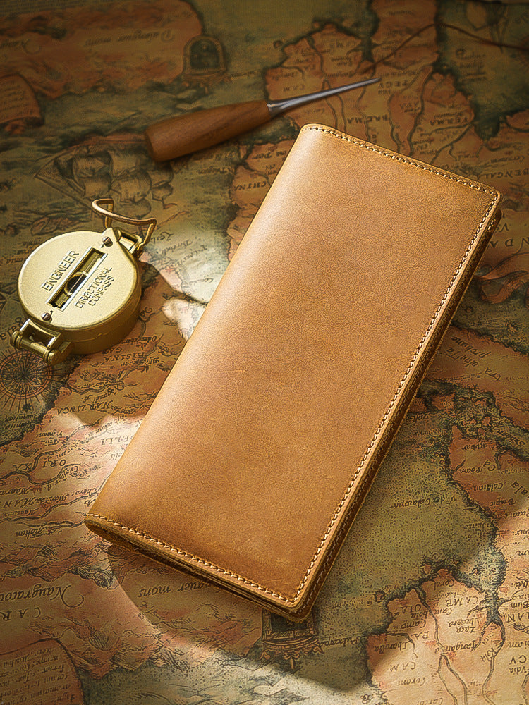 Taiwan Lee Kee Leather Goods Lee Kee Original Genuine Leather Handmade 20% Off Simple Multi-Card Slot Zipper Wallet No. 116 First Layer Cowhide Bag Leather Original Handmade Genuine Leather Leather Goods