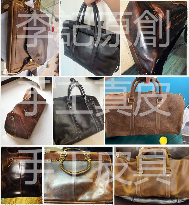 Taiwan Lee Kee Leather Goods Lee Kee original genuine leather handmade cylindrical small shoulder bag men and women same style No. 1408 first layer cowhide bag leather original handmade genuine leather leather goods