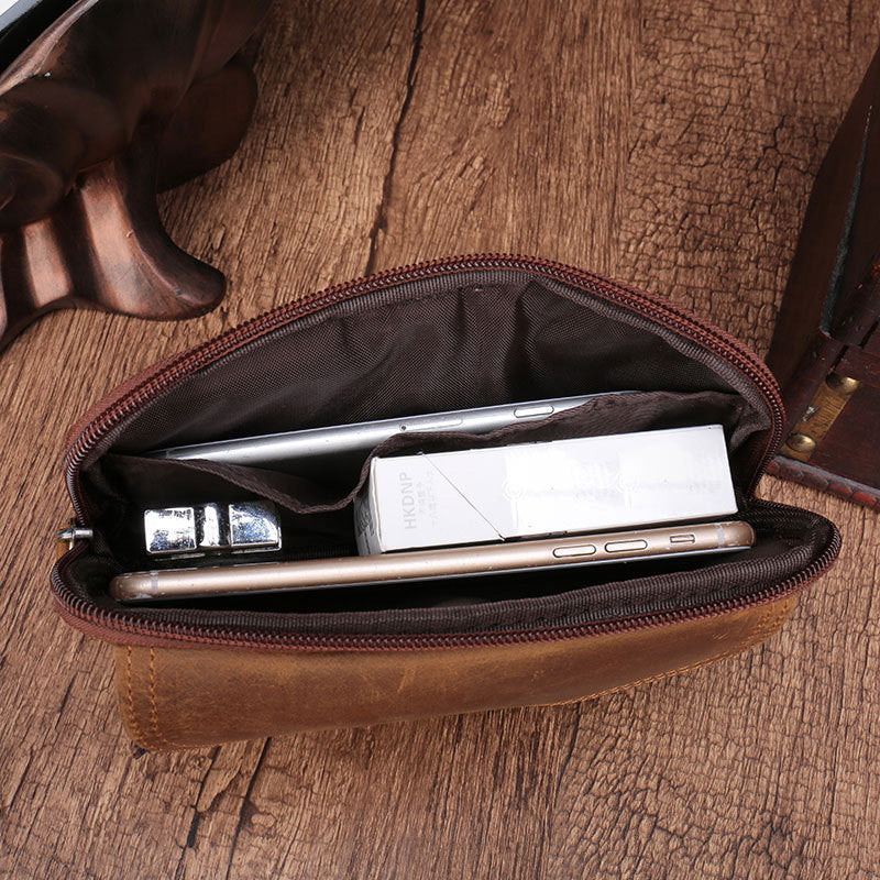 台灣李記皮具 李記 原創真皮手工 掛腰帶手拿包 男式橫款腰包 20163號 頭層牛皮包包 皮革 原創手工真皮 皮件