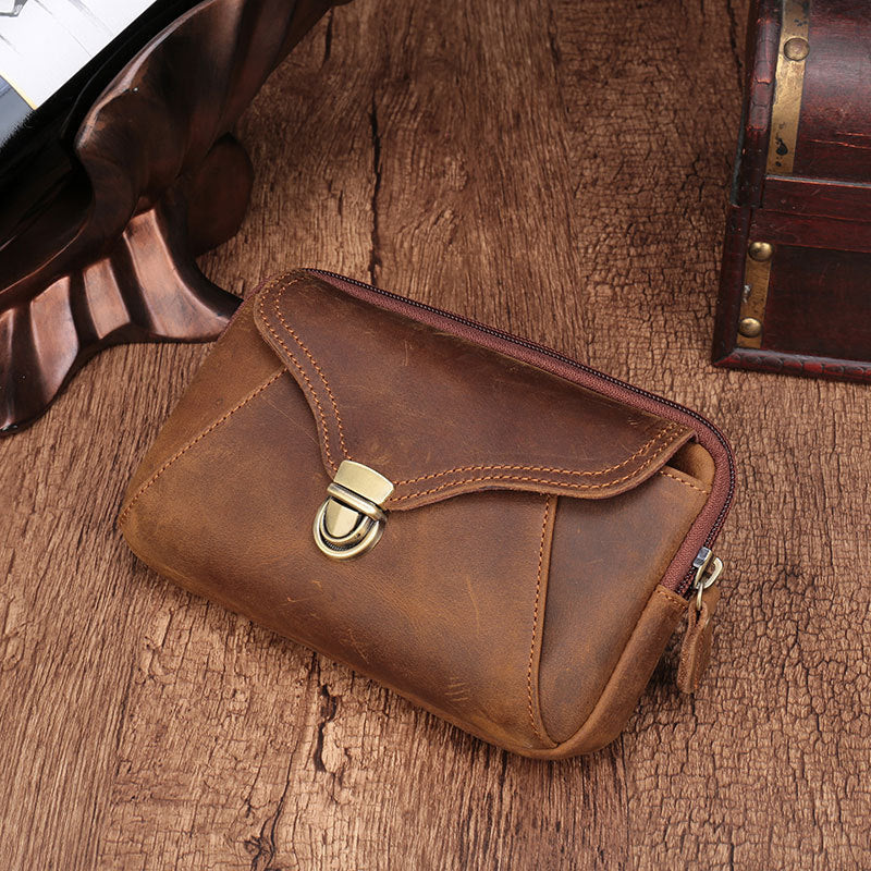 台灣李記皮具 李記 原創真皮手工 掛腰帶手拿包 男式橫款腰包 20163號 頭層牛皮包包 皮革 原創手工真皮 皮件