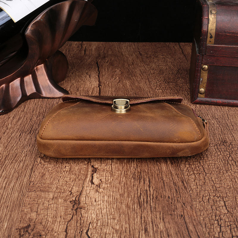 台灣李記皮具 李記 原創真皮手工 掛腰帶手拿包 男式橫款腰包 20163號 頭層牛皮包包 皮革 原創手工真皮 皮件