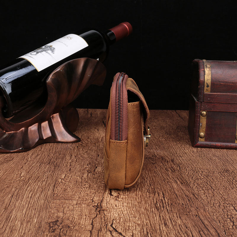 台灣李記皮具 李記 原創真皮手工 掛腰帶手拿包 男式橫款腰包 20163號 頭層牛皮包包 皮革 原創手工真皮 皮件