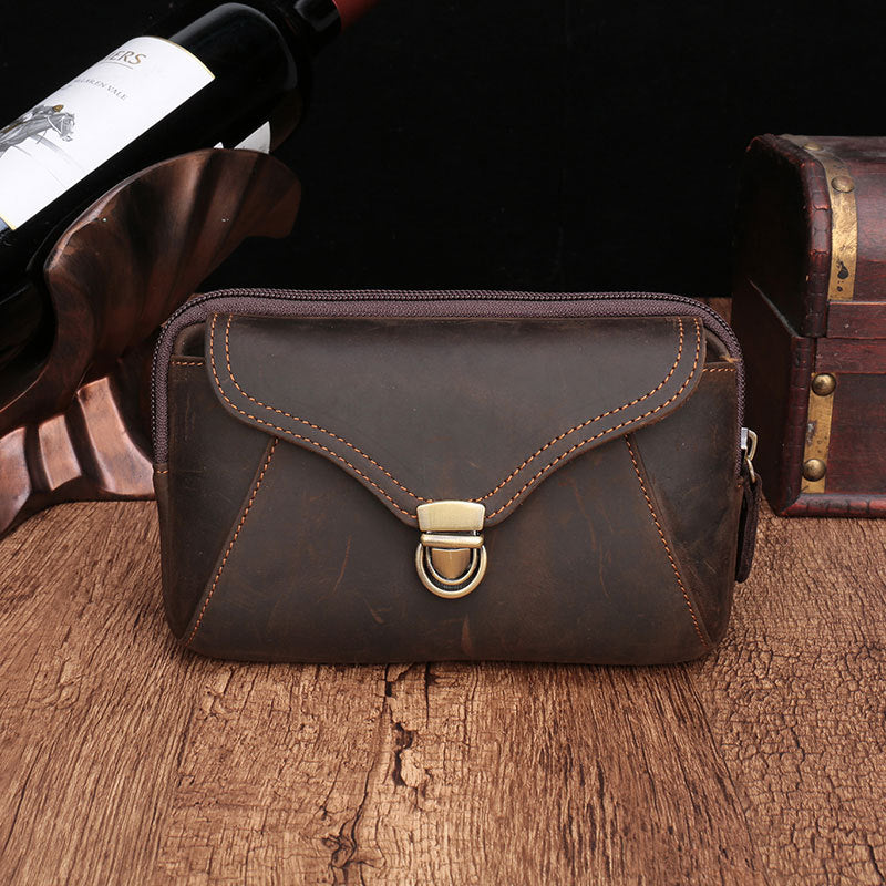 台灣李記皮具 李記 原創真皮手工 掛腰帶手拿包 男式橫款腰包 20163號 頭層牛皮包包 皮革 原創手工真皮 皮件