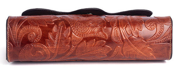 Taiwan Lee Kee Leather Goods Lee Kee Original Genuine Leather Handmade Rubbed Flower Shoulder Bag No. 2060 Leather Original Handmade Genuine Leather Leather Goods