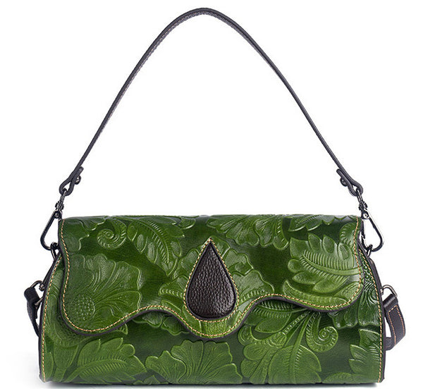 Taiwan Lee Kee Leather Goods Lee Kee Original Genuine Leather Handmade Rubbed Flower Shoulder Bag No. 2060 Leather Original Handmade Genuine Leather Leather Goods