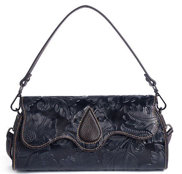 Taiwan Lee Kee Leather Goods Lee Kee Original Genuine Leather Handmade Rubbed Flower Shoulder Bag No. 2060 Leather Original Handmade Genuine Leather Leather Goods