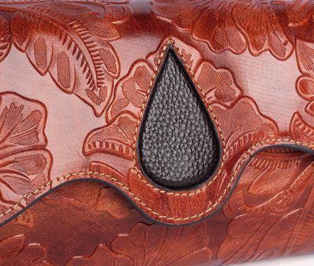 Taiwan Lee Kee Leather Goods Lee Kee Original Genuine Leather Handmade Rubbed Flower Shoulder Bag No. 2060 Leather Original Handmade Genuine Leather Leather Goods