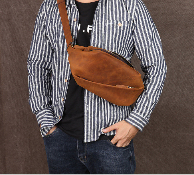 Taiwan Lee Kee Leather Goods Lee Kee original handmade leather mad cow leather トップ leather cross bag No. 285 first layer cowhide bag leather original handmade leather leather goods