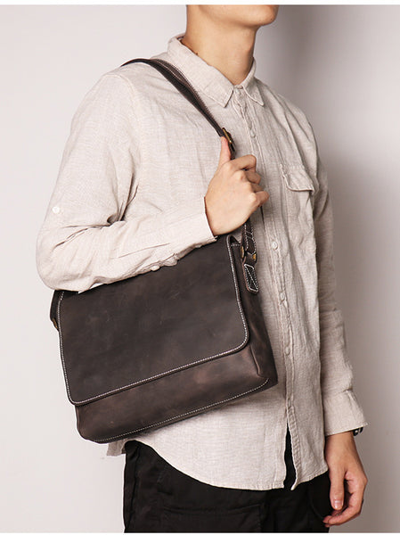 台灣李記皮具 李記 原創真皮手工 牛革郵差包 30166號 頭層牛皮包包 皮革 原創手工真皮 皮件