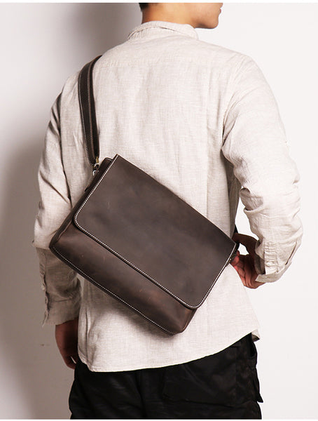 台灣李記皮具 李記 原創真皮手工 牛革郵差包 30166號 頭層牛皮包包 皮革 原創手工真皮 皮件