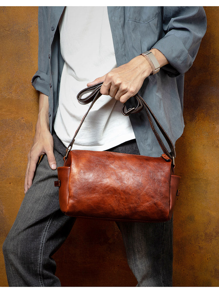 台灣李記皮具 李記 原創真皮手工 牛革 橫款橢筒包 3930號 頭層牛皮包包 皮革 原創手工真皮 皮件