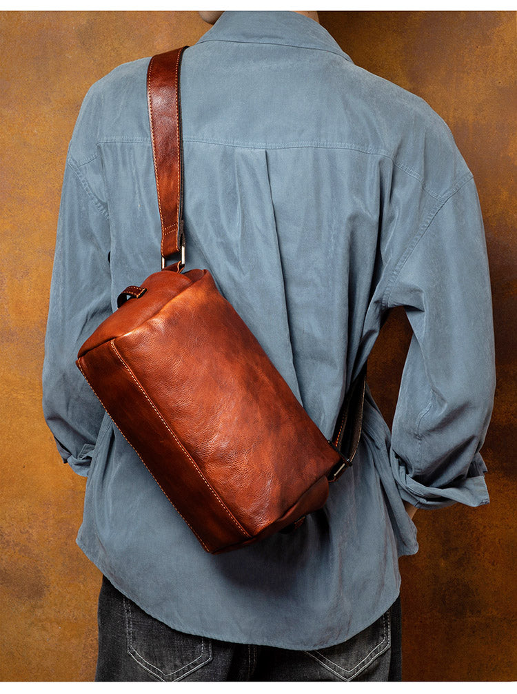 台灣李記皮具 李記 原創真皮手工 牛革 橫款橢筒包 3930號 頭層牛皮包包 皮革 原創手工真皮 皮件