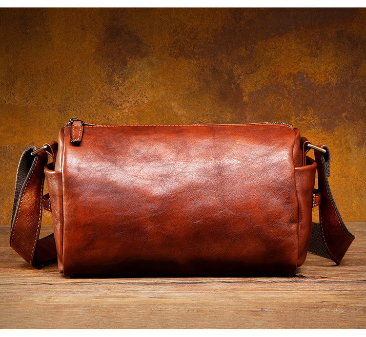 台灣李記皮具 李記 原創真皮手工 牛革 橫款橢筒包 3930號 頭層牛皮包包 皮革 原創手工真皮 皮件