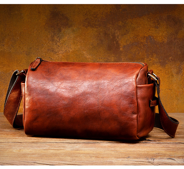 台灣李記皮具 李記 原創真皮手工 牛革 橫款橢筒包 3930號 頭層牛皮包包 皮革 原創手工真皮 皮件