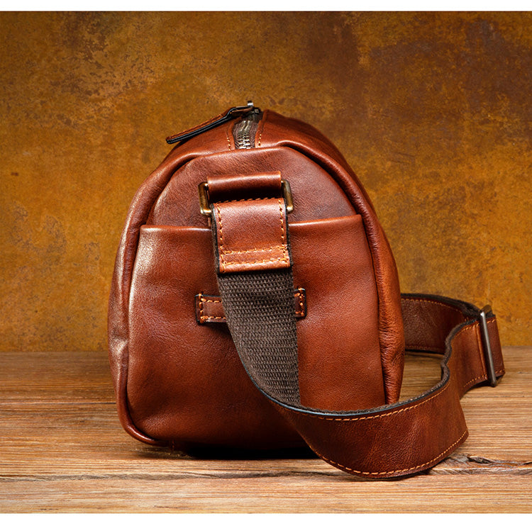 台灣李記皮具 李記 原創真皮手工 牛革 橫款橢筒包 3930號 頭層牛皮包包 皮革 原創手工真皮 皮件