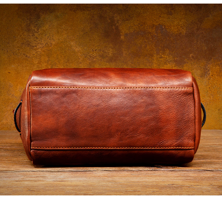 台灣李記皮具 李記 原創真皮手工 牛革 橫款橢筒包 3930號 頭層牛皮包包 皮革 原創手工真皮 皮件