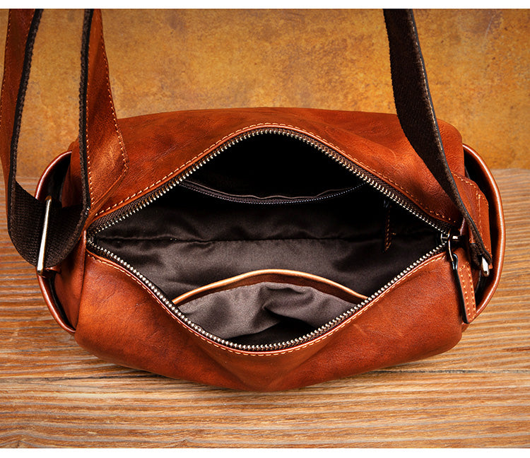 台灣李記皮具 李記 原創真皮手工 牛革 橫款橢筒包 3930號 頭層牛皮包包 皮革 原創手工真皮 皮件