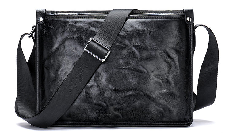 Taiwan Lee Kee Leather Goods Lee Kee original handmade leather long rectangular cowhide messenger bag No. 6077 first layer cowhide bag leather original handmade genuine leather leather goods