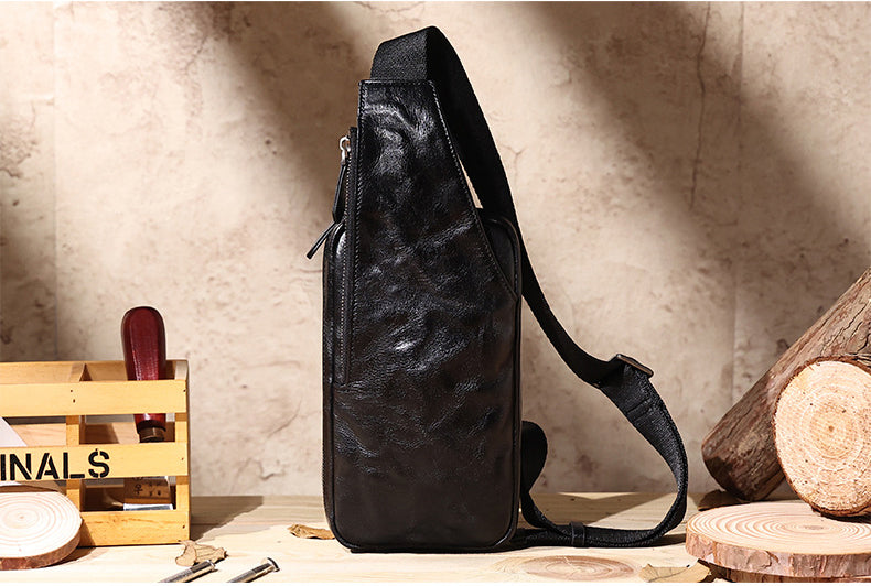 Taiwan Lee Kee Leather Goods Lee Kee original handmade leather hand-grabbed vegetable tanned leather satchel No. 6696 first layer cowhide bag leather original handmade genuine leather leather goods