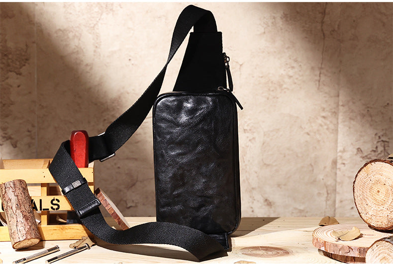 Taiwan Lee Kee Leather Goods Lee Kee original handmade leather hand-grabbed vegetable tanned leather satchel No. 6696 first layer cowhide bag leather original handmade genuine leather leather goods