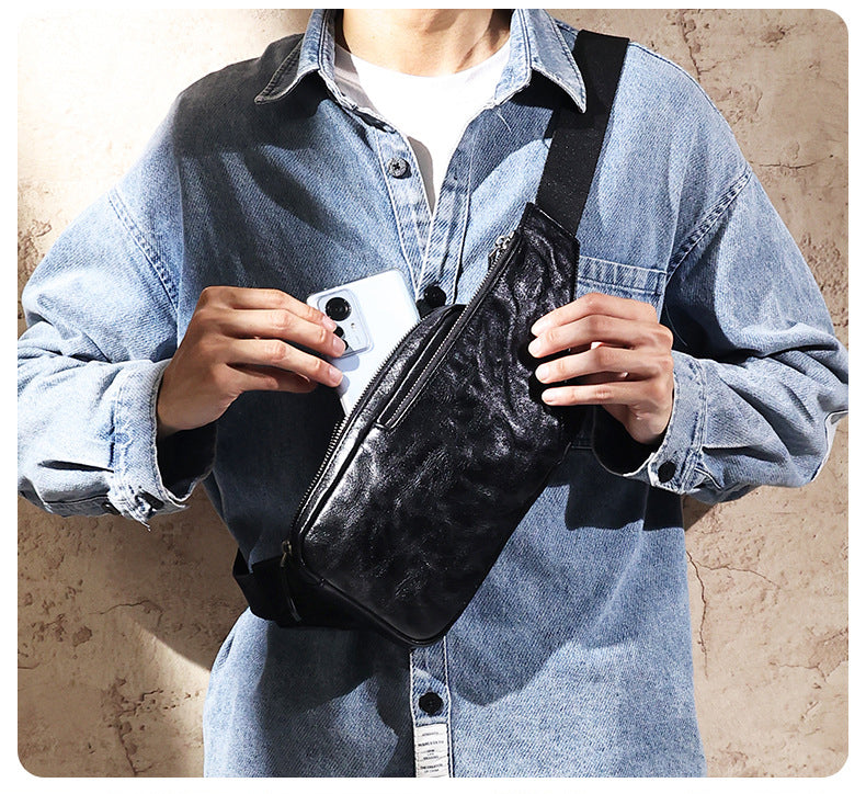 Taiwan Lee Kee Leather Goods Lee Kee original handmade leather hand-grabbed vegetable tanned leather satchel No. 6696 first layer cowhide bag leather original handmade genuine leather leather goods