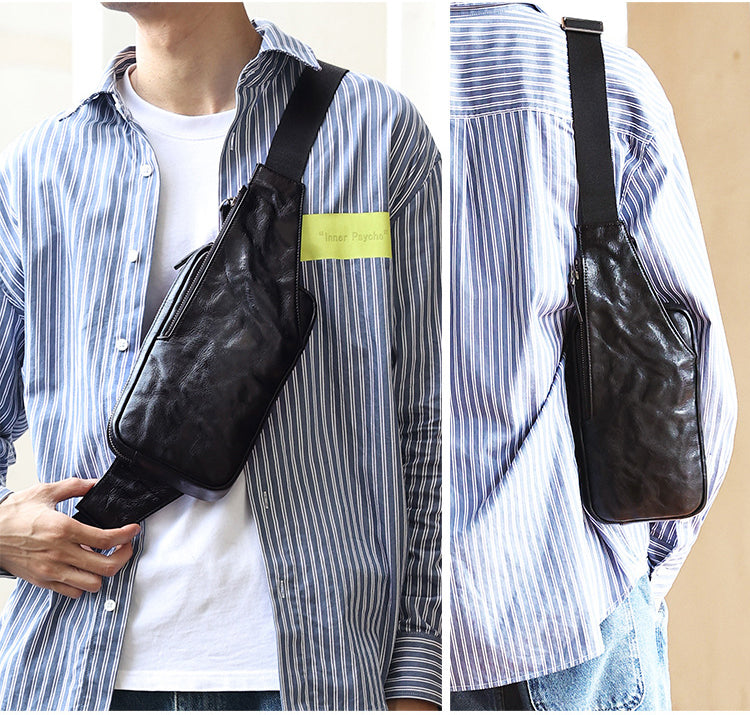 Taiwan Lee Kee Leather Goods Lee Kee original handmade leather hand-grabbed vegetable tanned leather satchel No. 6696 first layer cowhide bag leather original handmade genuine leather leather goods