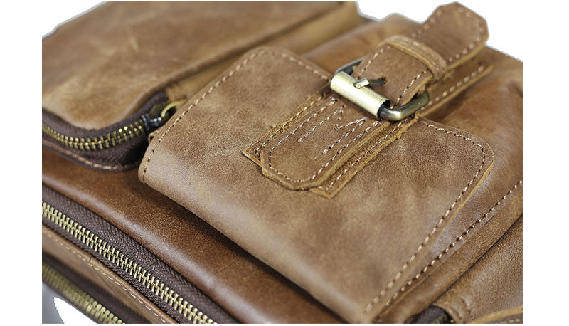 台灣李記皮具 頭層牛皮 方盒型斜挎包 頭層牛皮郵差包包 皮革 原創手工真皮 皮件