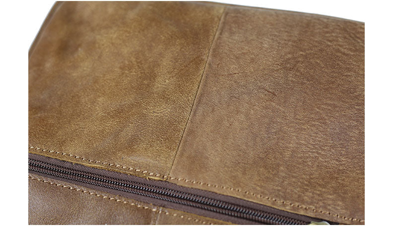 台灣李記皮具 頭層牛皮 方盒型斜挎包 頭層牛皮郵差包包 皮革 原創手工真皮 皮件