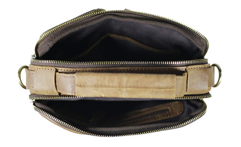 台灣李記皮具 頭層牛皮 方盒型斜挎包 頭層牛皮郵差包包 皮革 原創手工真皮 皮件