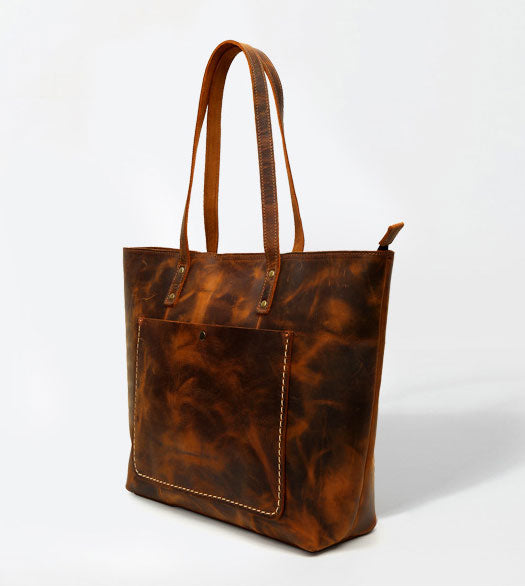 Taiwan Lee Kee Leather Goods Lee Kee original handmade leather frosted zipper open pocket retro tote bag No. 8711 first layer cowhide bag leather original handmade leather leather goods