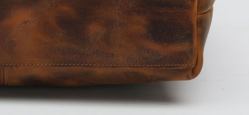 Taiwan Lee Kee Leather Goods Lee Kee original handmade leather frosted zipper open pocket retro tote bag No. 8711 first layer cowhide bag leather original handmade leather leather goods