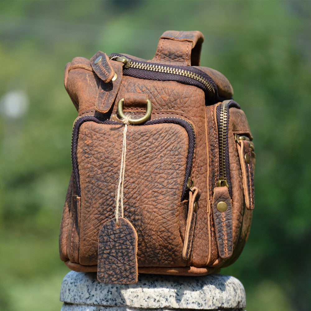 Taiwan Lee Kee Leather Goods Lee Kee original genuine leather handmade mad cow leather elephant pattern shoulder bag portable small messenger bag No. 9904 first layer cowhide bag leather original handmade genuine leather leather goods