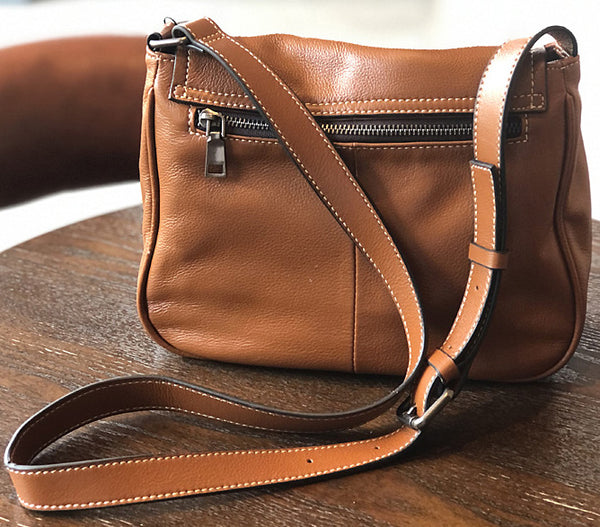 台灣李記皮具 李記 原創真皮手工 夏の新翻蓋 休閒 郵差包H2102號原創手工真皮 皮件