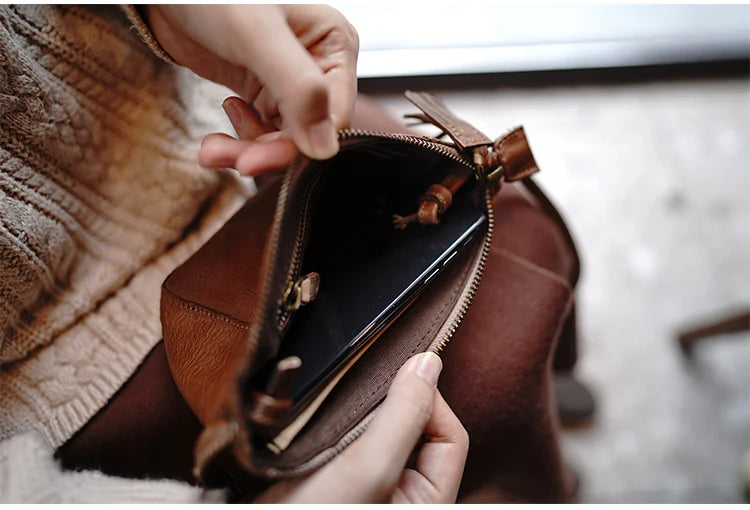 Taiwan Lee Kee Leather Goods Lee Kee original leather handmade Zhilin cow leather ancient leather shoulder bag -Mini small bag No. M2815 first layer cowhide bag leather original handmade leather leather goods