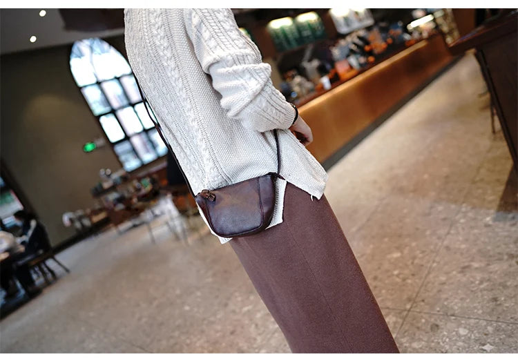 Taiwan Lee Kee Leather Goods Lee Kee original leather handmade Zhilin cow leather ancient leather shoulder bag -Mini small bag No. M2815 first layer cowhide bag leather original handmade leather leather goods