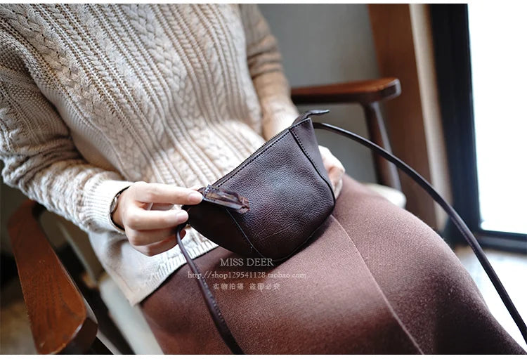 Taiwan Lee Kee Leather Goods Lee Kee original leather handmade Zhilin cow leather ancient leather shoulder bag -Mini small bag No. M2815 first layer cowhide bag leather original handmade leather leather goods