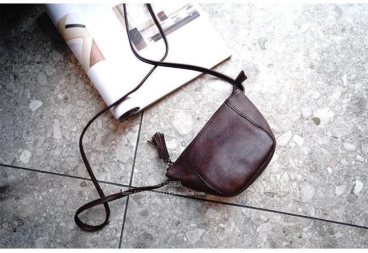 Taiwan Lee Kee Leather Goods Lee Kee original leather handmade Zhilin cow leather ancient leather shoulder bag -Mini small bag No. M2815 first layer cowhide bag leather original handmade leather leather goods