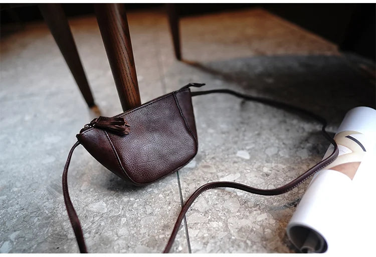 Taiwan Lee Kee Leather Goods Lee Kee original leather handmade Zhilin cow leather ancient leather shoulder bag -Mini small bag No. M2815 first layer cowhide bag leather original handmade leather leather goods