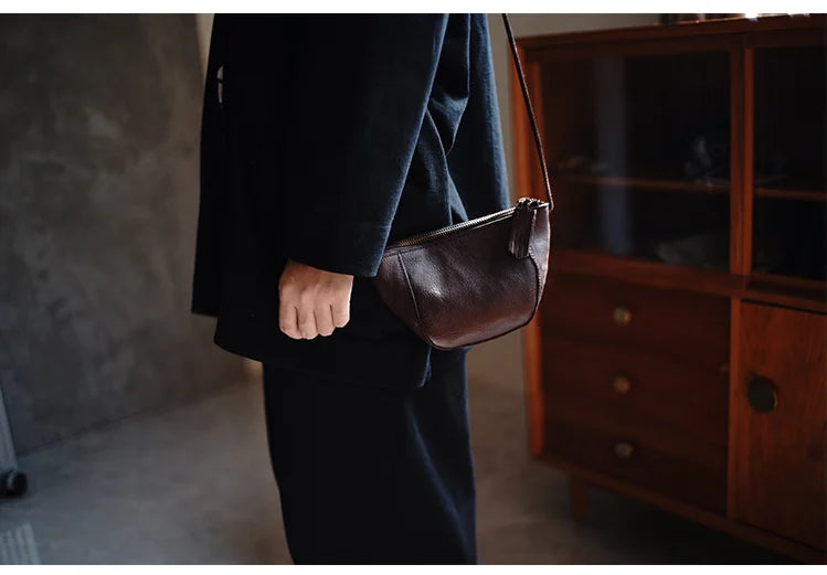 Taiwan Lee Kee Leather Goods Lee Kee original leather handmade Zhilin cow leather ancient leather shoulder bag -Mini small bag No. M2815 first layer cowhide bag leather original handmade leather leather goods