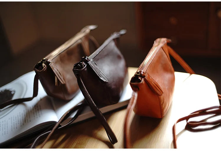 Taiwan Lee Kee Leather Goods Lee Kee original leather handmade Zhilin cow leather ancient leather shoulder bag -Mini small bag No. M2815 first layer cowhide bag leather original handmade leather leather goods