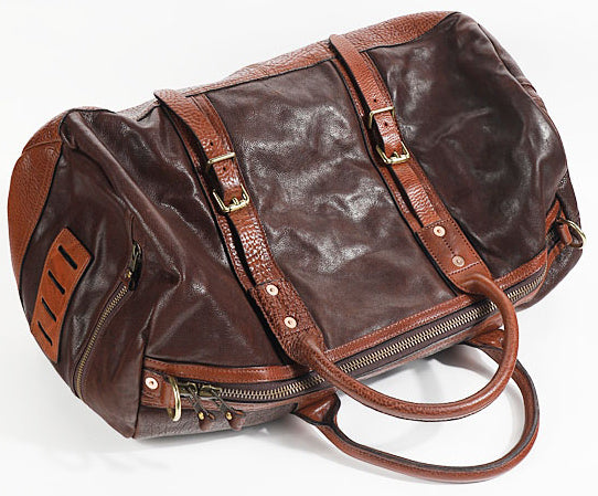 Taiwan Lee Kee Leather Goods Lee Kee Original handmade genuine leather Original handmade vegetable tanned cow leather for heavy industry Large capacity travel bag No. KB0116 First layer cowhide bag Leather Original handmade genuine leather Leather goods