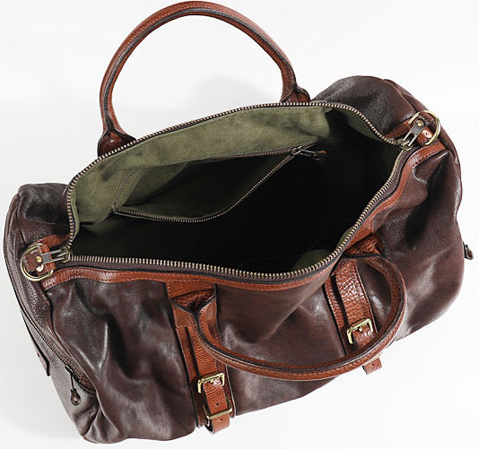 Taiwan Lee Kee Leather Goods Lee Kee Original handmade genuine leather Original handmade vegetable tanned cow leather for heavy industry Large capacity travel bag No. KB0116 First layer cowhide bag Leather Original handmade genuine leather Leather goods