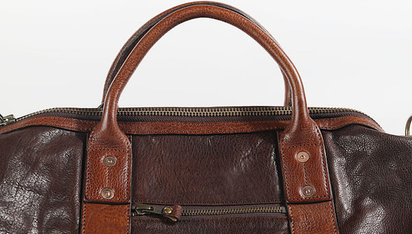 Taiwan Lee Kee Leather Goods Lee Kee Original handmade genuine leather Original handmade vegetable tanned cow leather for heavy industry Large capacity travel bag No. KB0116 First layer cowhide bag Leather Original handmade genuine leather Leather goods