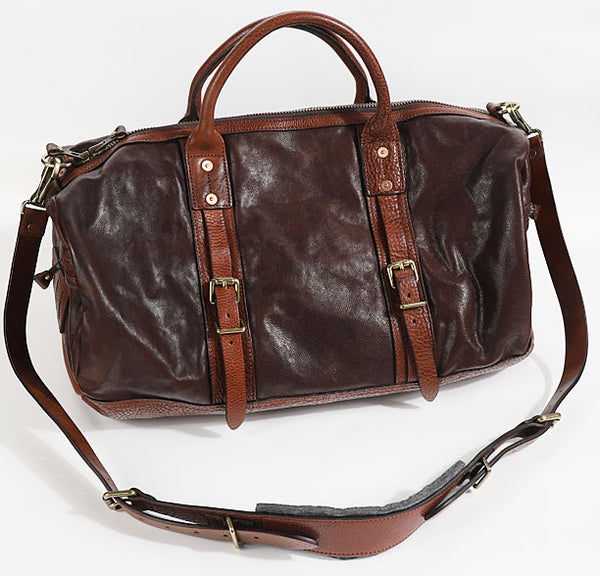 Taiwan Lee Kee Leather Goods Lee Kee Original handmade genuine leather Original handmade vegetable tanned cow leather for heavy industry Large capacity travel bag No. KB0116 First layer cowhide bag Leather Original handmade genuine leather Leather goods